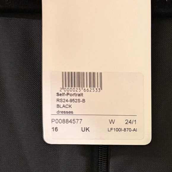 NWT Self-Portrait Black Feather-Trim Sequined Mini Dress Black Pink Size 12 - Picture 10 of 10